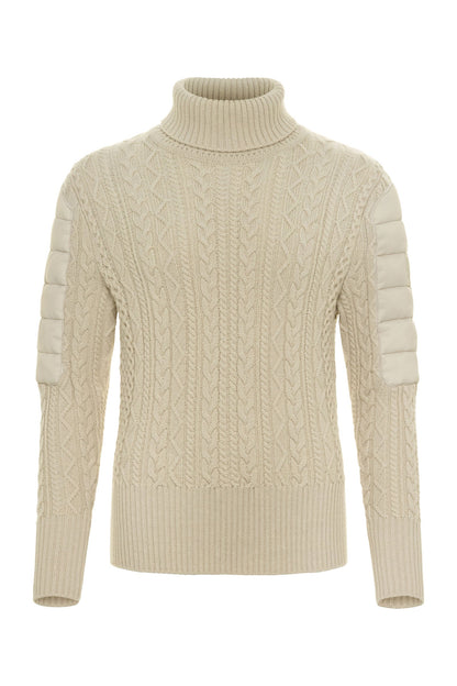Eloisa Cableknit and Nylon Padded Sweater