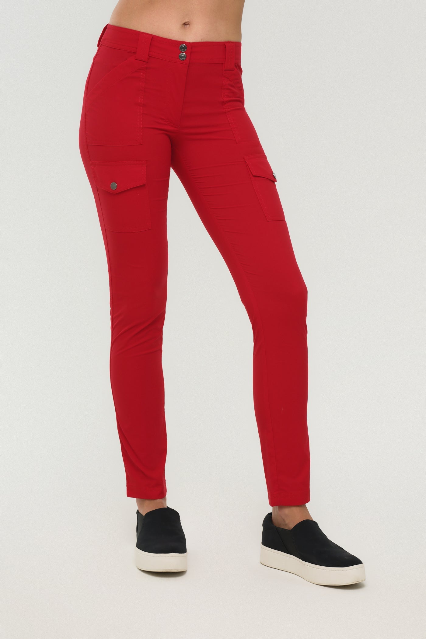 Kate Skinny Cargo Lightweight Pant in Red