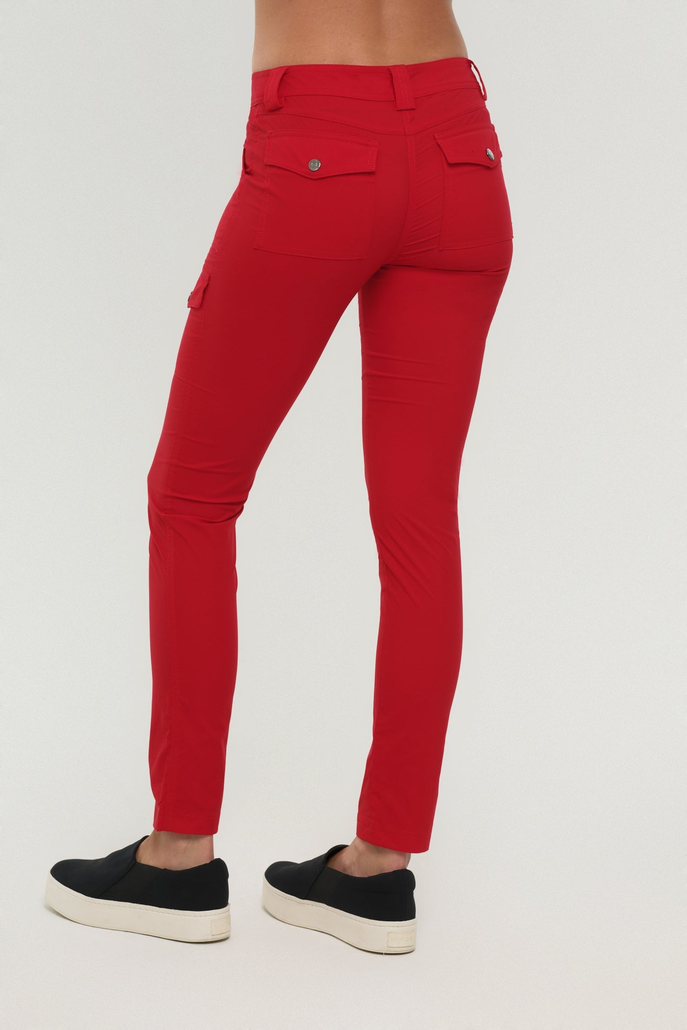 Kate Skinny Cargo Lightweight Pant in Red