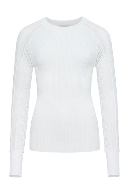Bari Decorative Knit Long Sleeve Top