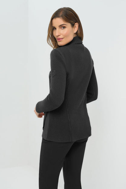 Sweater Kenya Knit Safari Jacket in Black