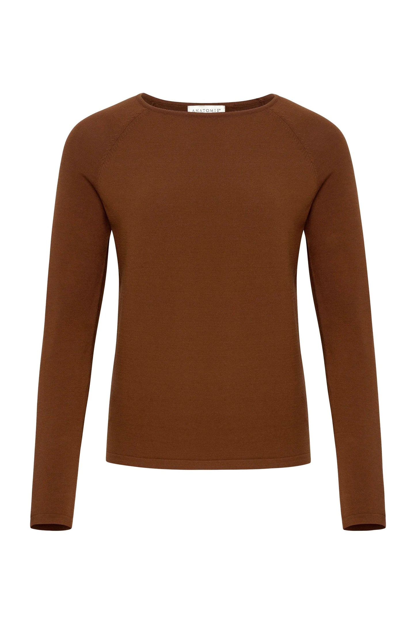 Connie Sweater Knit Baseball Sleeve Shirt in Brunette