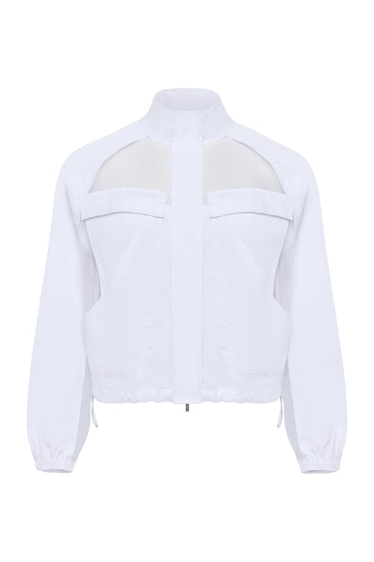 Crystal Stretch Poplin & Organza Jacket