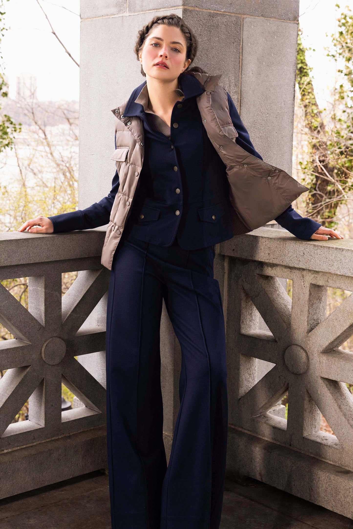 Caprice Ponte Cropped Tailored Jacket