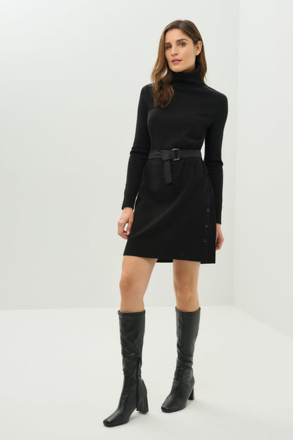 Embossed Hartley Belted Sweater Dress