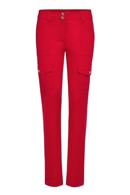 Kate Skinny Cargo Lightweight Pant in Red