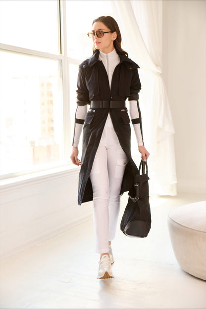 Kenya Waterproof Trench Coat with Removable Hood & Belt