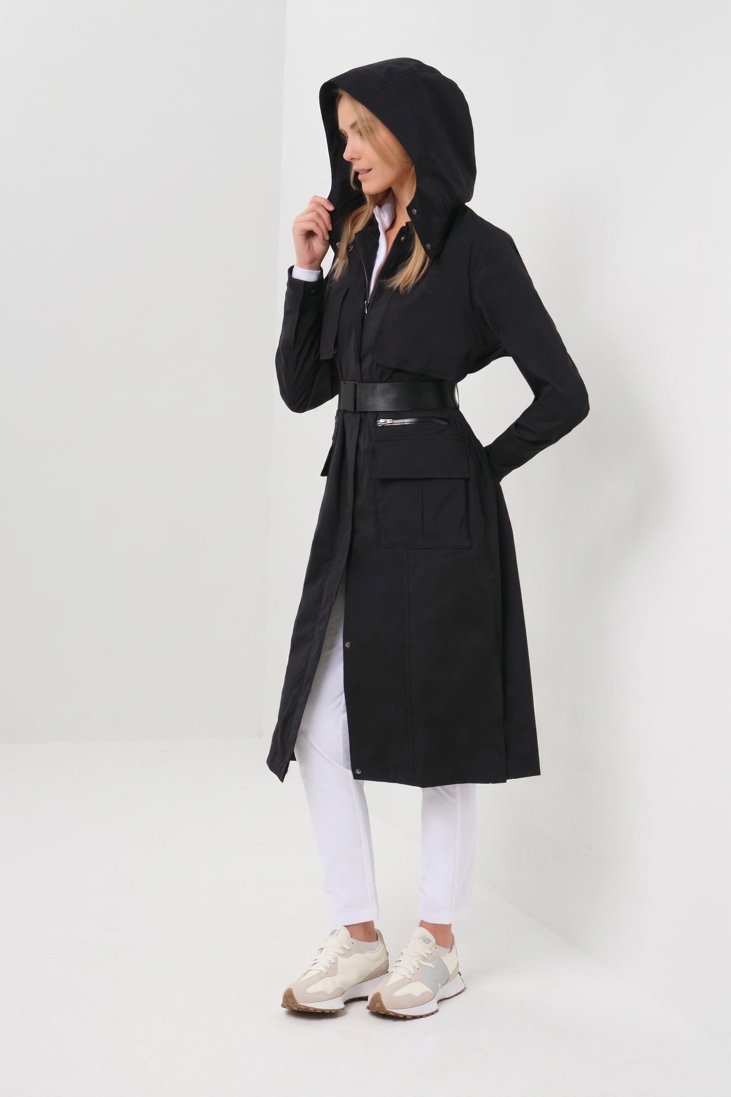 Kenya Waterproof Trench Coat with Removable Hood & Belt