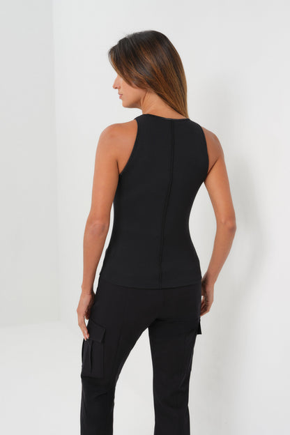 Callie Rib Halter Top with Seam Shaping