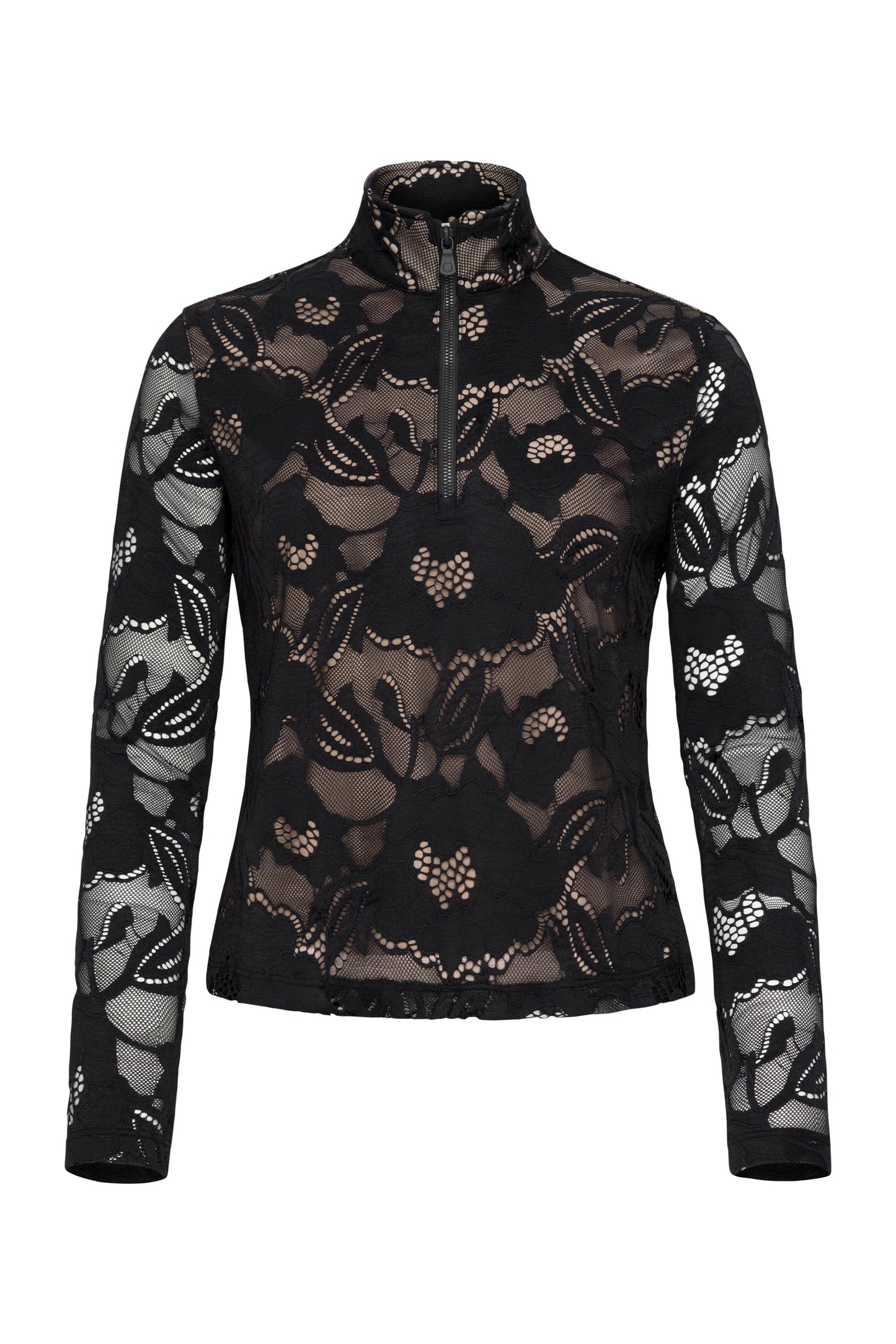 Lace Stacey 1/4 Zip Front Longsleeve Top