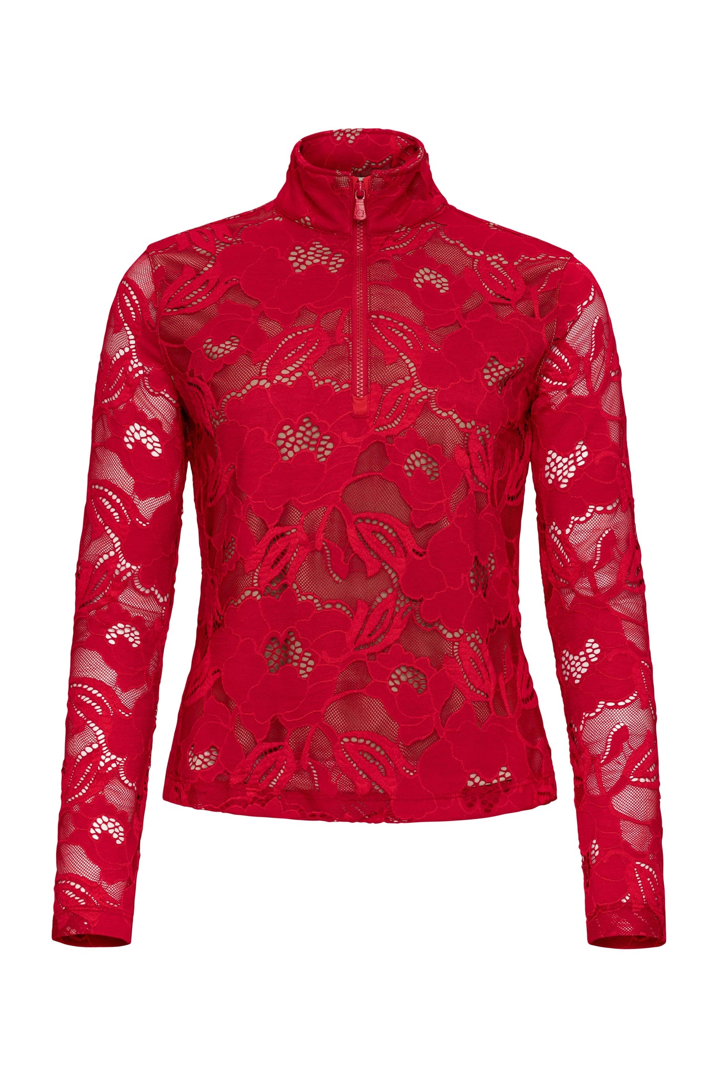 Lace Stacey 1/4 Zip Front Longsleeve Top