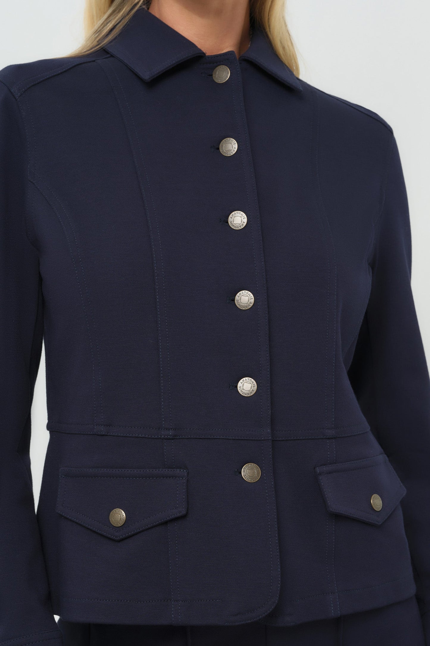 Caprice Ponte Cropped Tailored Jacket