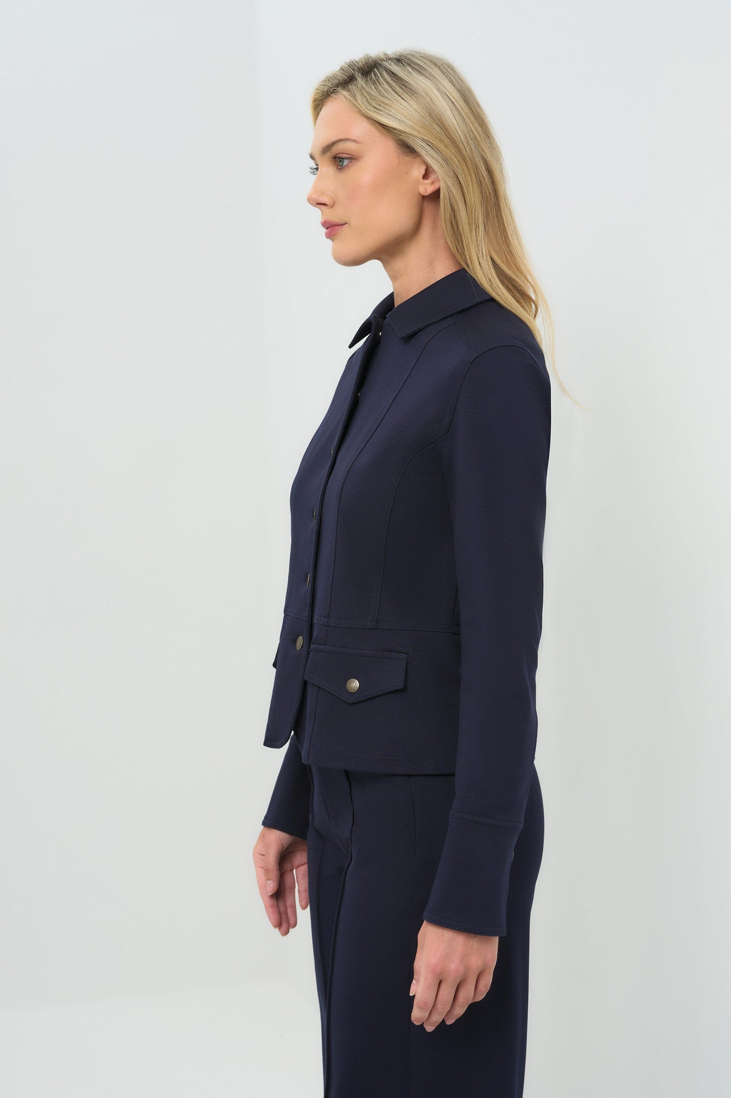 Caprice Ponte Cropped Tailored Jacket