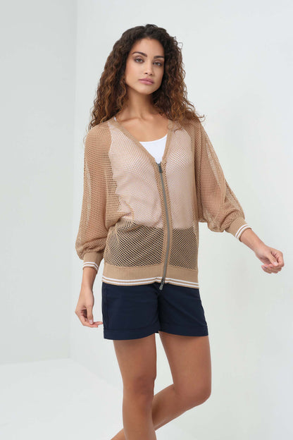 Elora Knit 3/4 Sleeve Full Zip Jacket