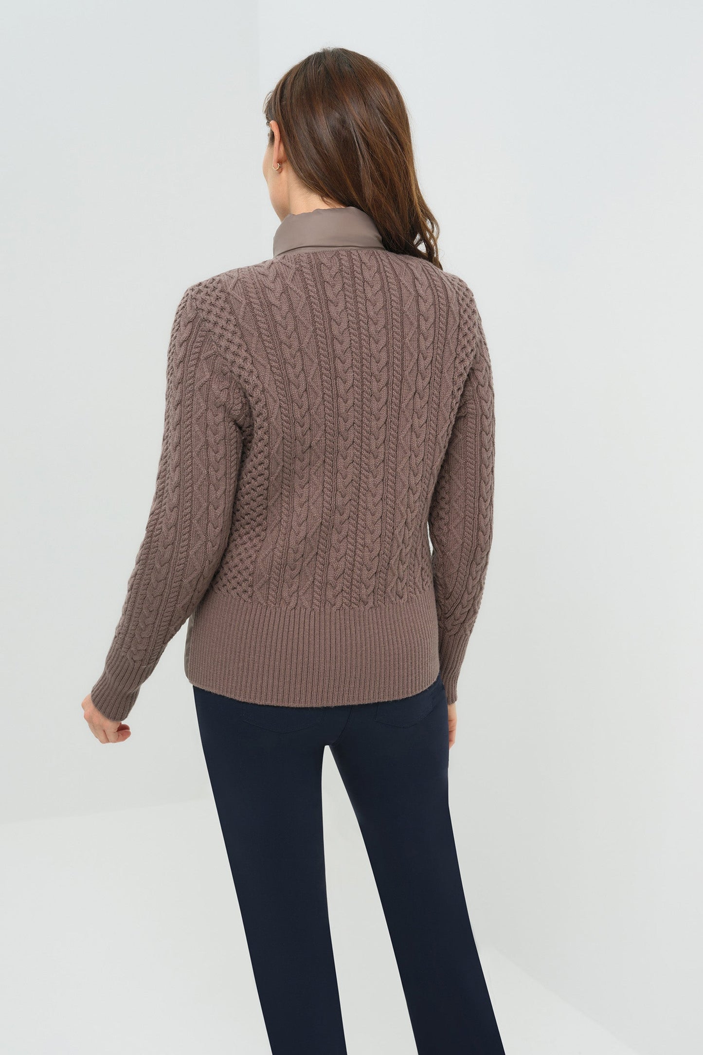 Nina Puffer Jacket with Knit Back and Sleeves