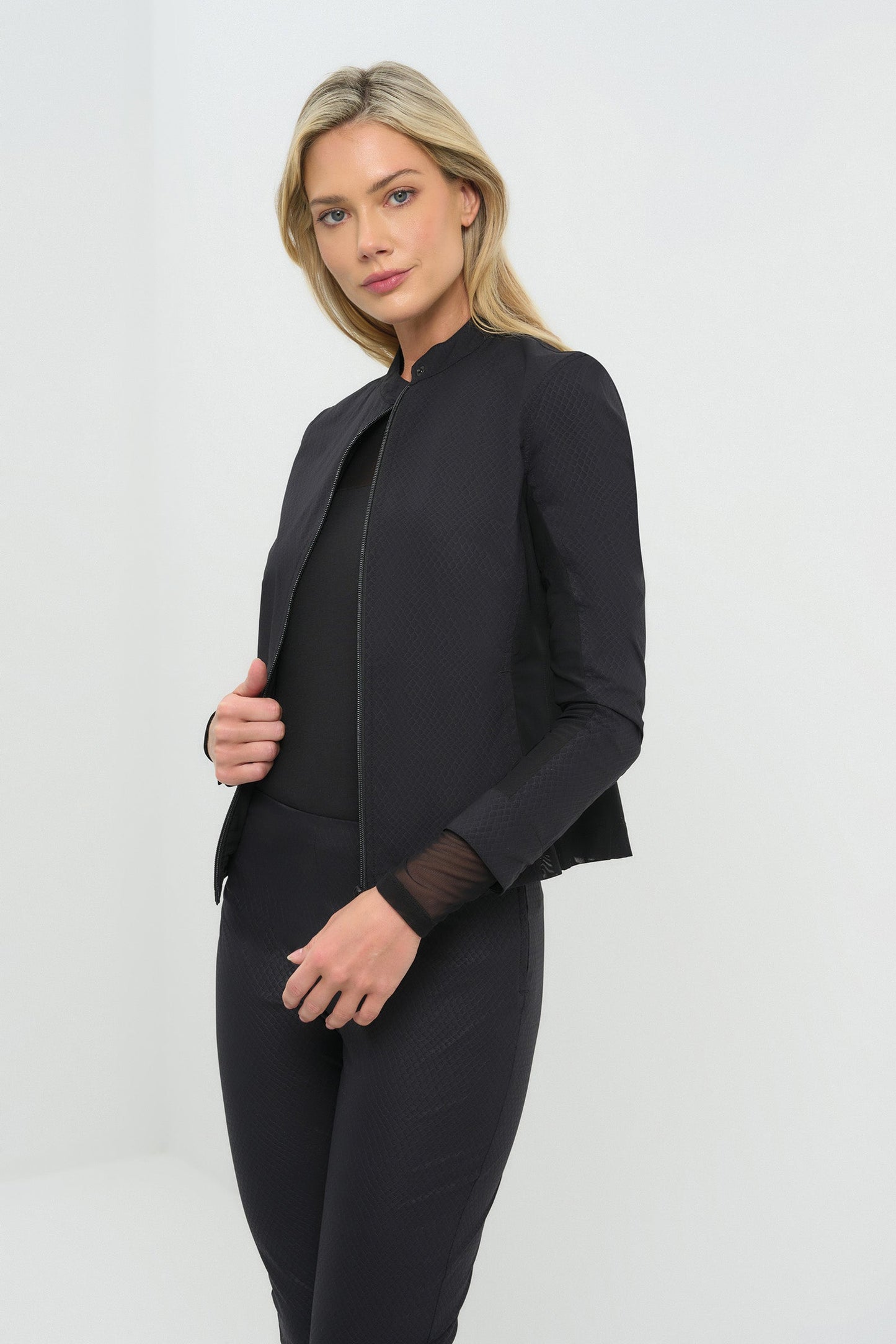 Embossed Kensington Ultra-Light and Mesh Moto Jacket