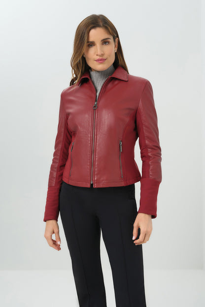 Dill Leather Jacket With Fleece Lined Panels