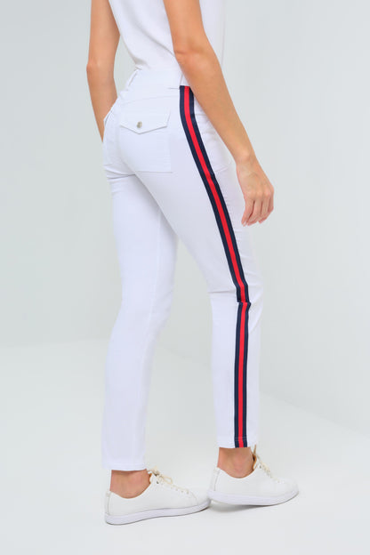 McCall Stripe Performance Cotton Skinny Pant