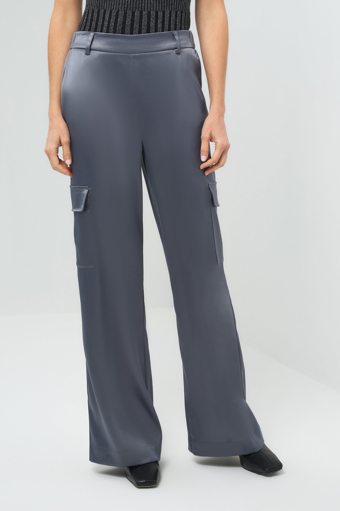 Candela Satin Cargo Wide Leg Pant