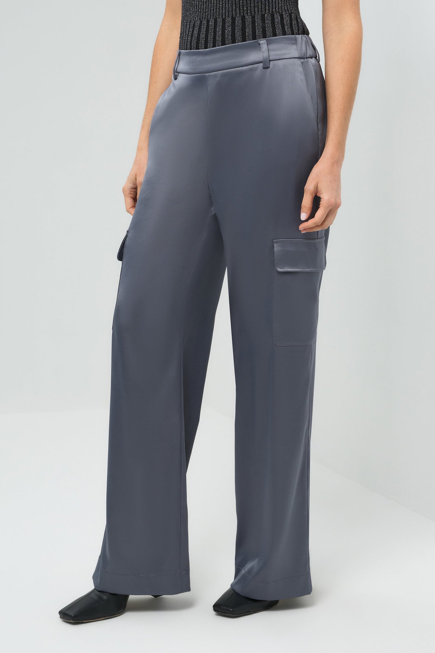 Candela Satin Cargo Wide Leg Pant