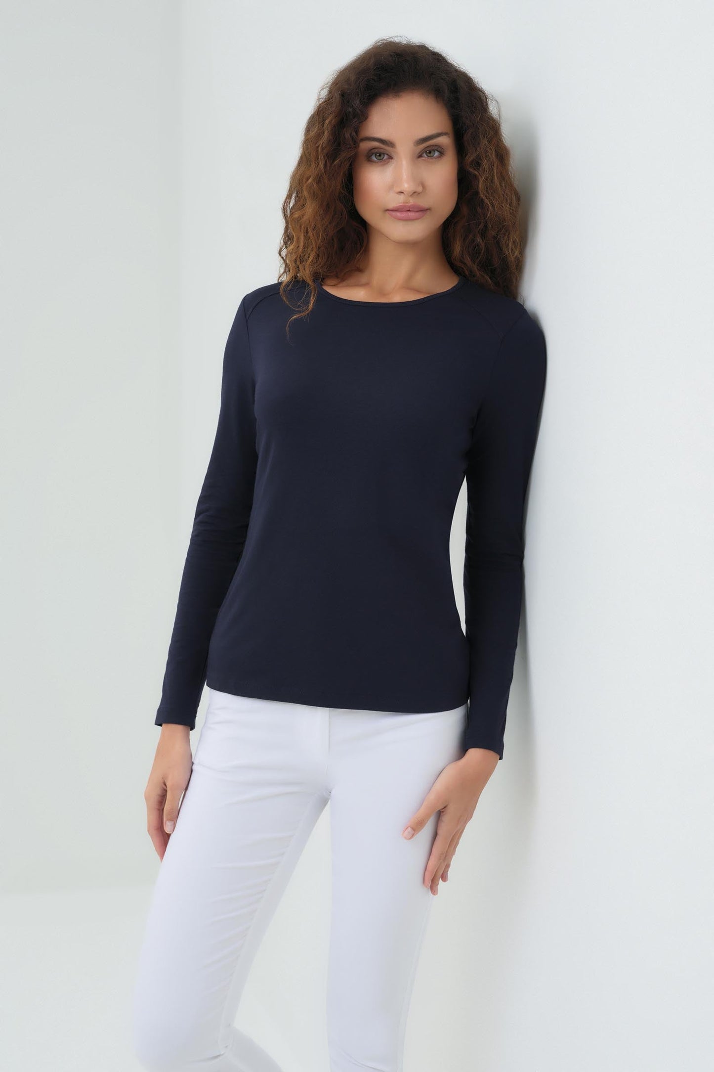 Tony Pima Cotton Long-Sleeve Top