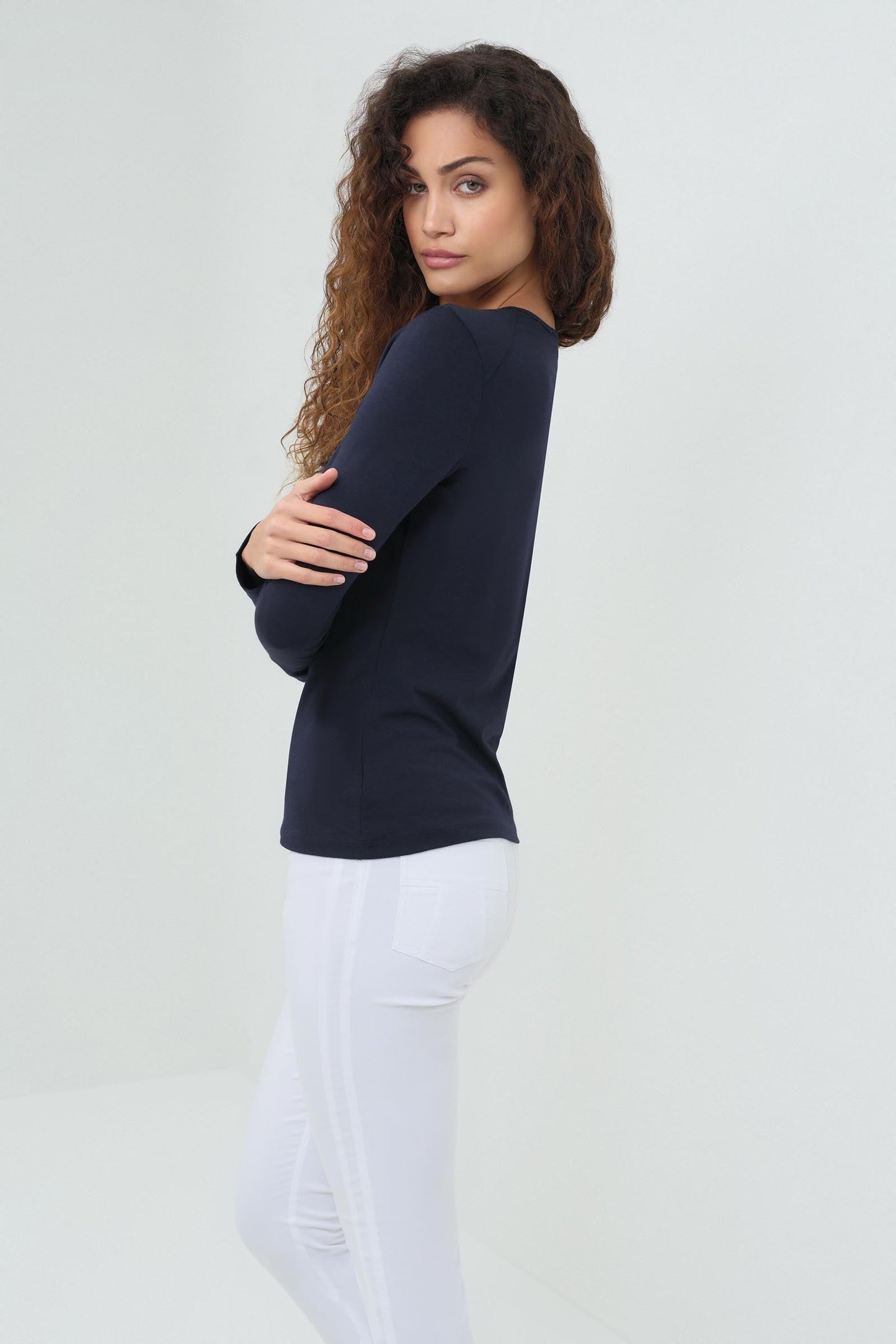 Tony Pima Cotton Long-Sleeve Top
