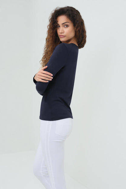Tony Pima Cotton Long-Sleeve Top