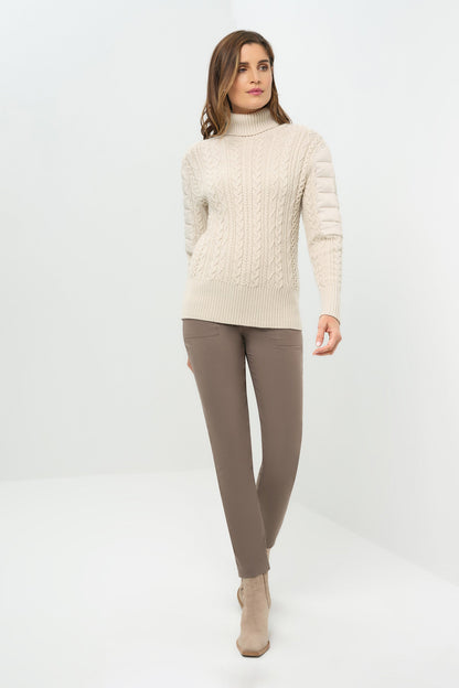 Eloisa Cableknit and Nylon Padded Sweater