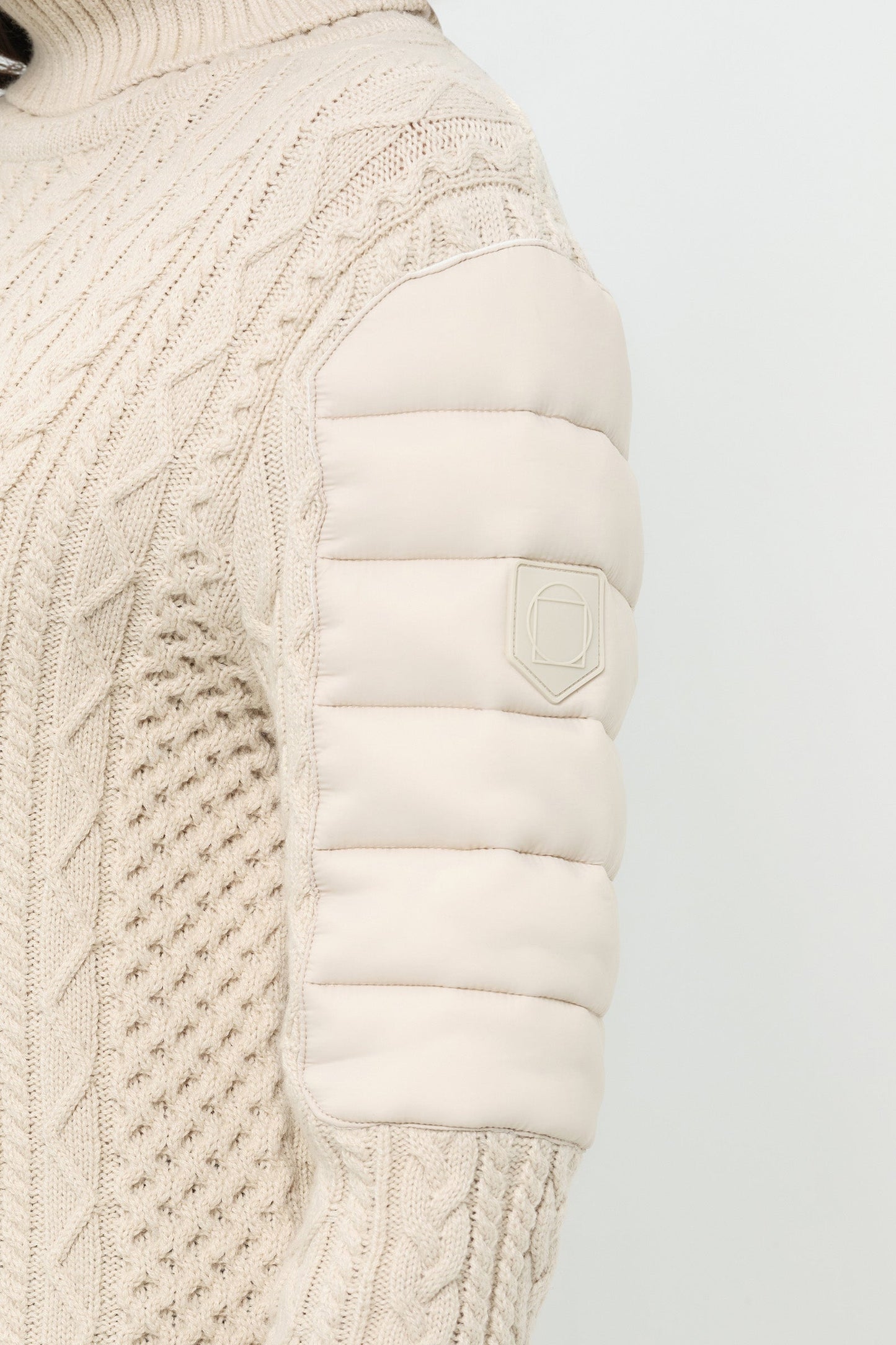 Eloisa Cableknit and Nylon Padded Sweater
