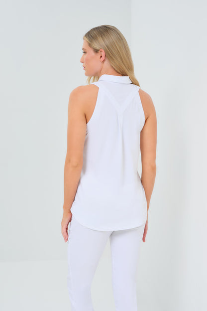 Elise Sleeveless Button Up Top