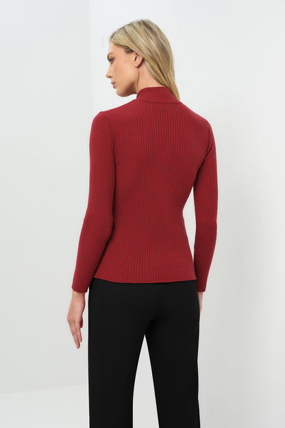 Charlize Sweater Top in Crimson