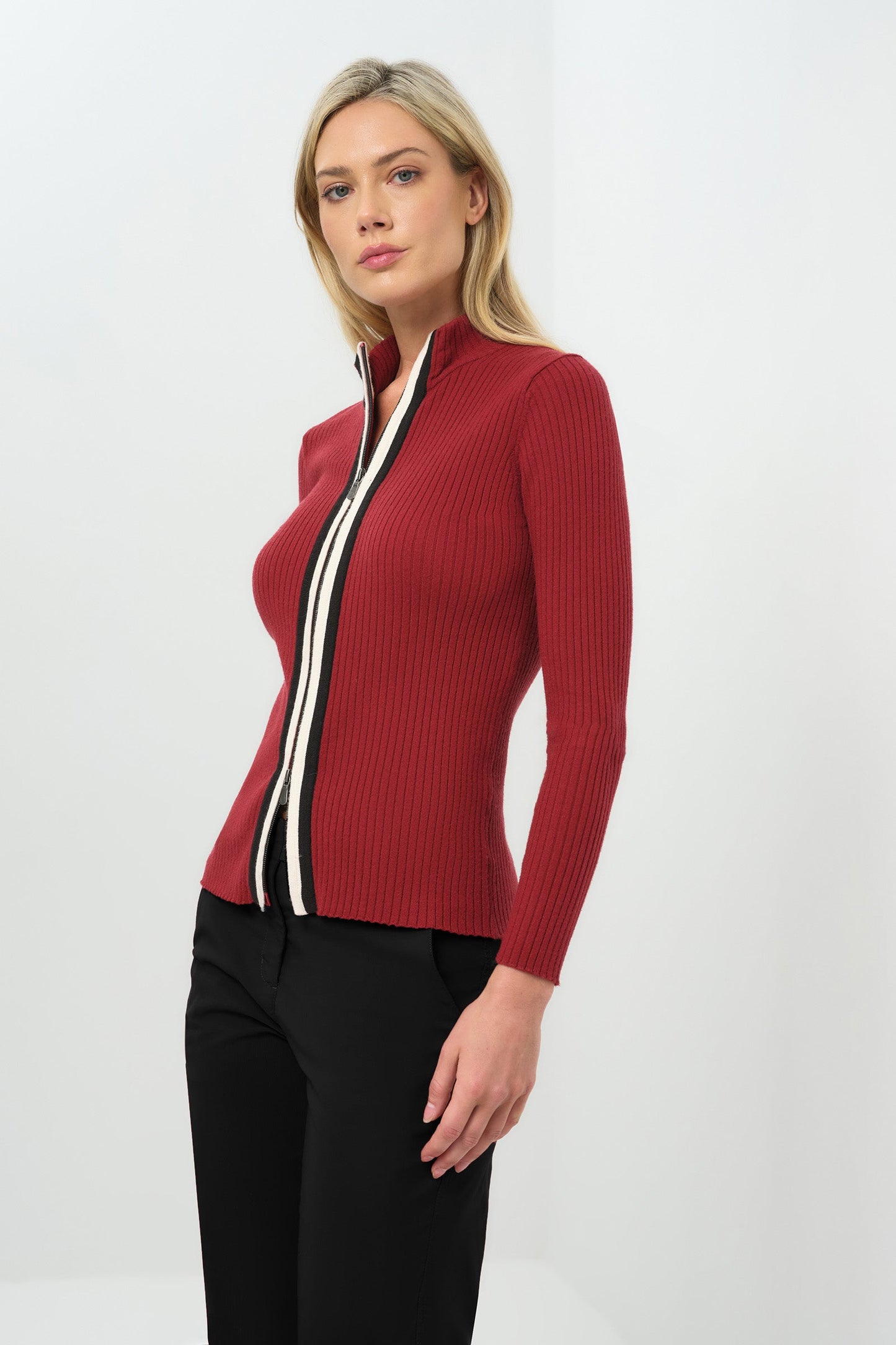 Charlize Sweater Top in Crimson