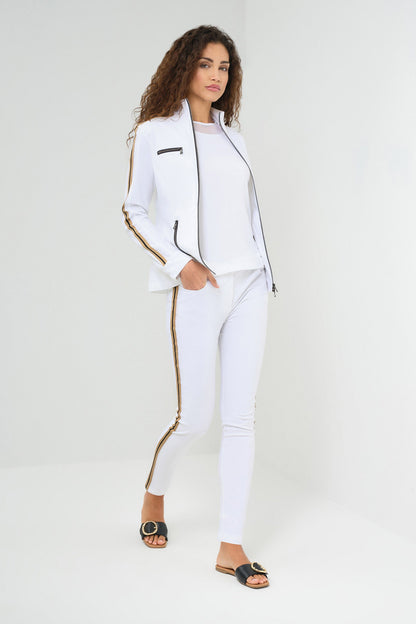 Justine Side-Stripe Racer Jacket