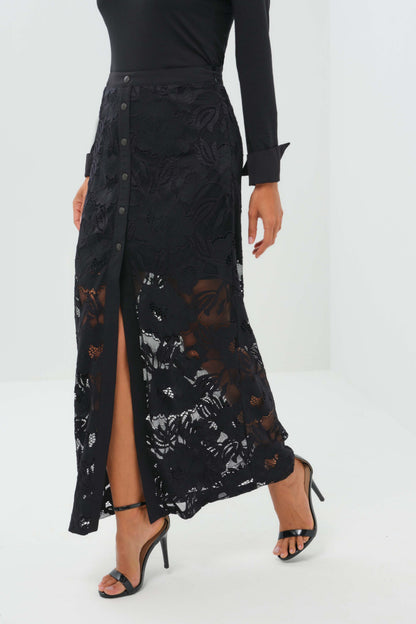 Ariel Ultralight & Lace Button Down Maxi Skirt