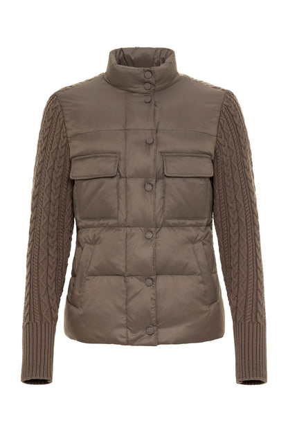 Nina Puffer Jacket with Knit Back and Sleeves