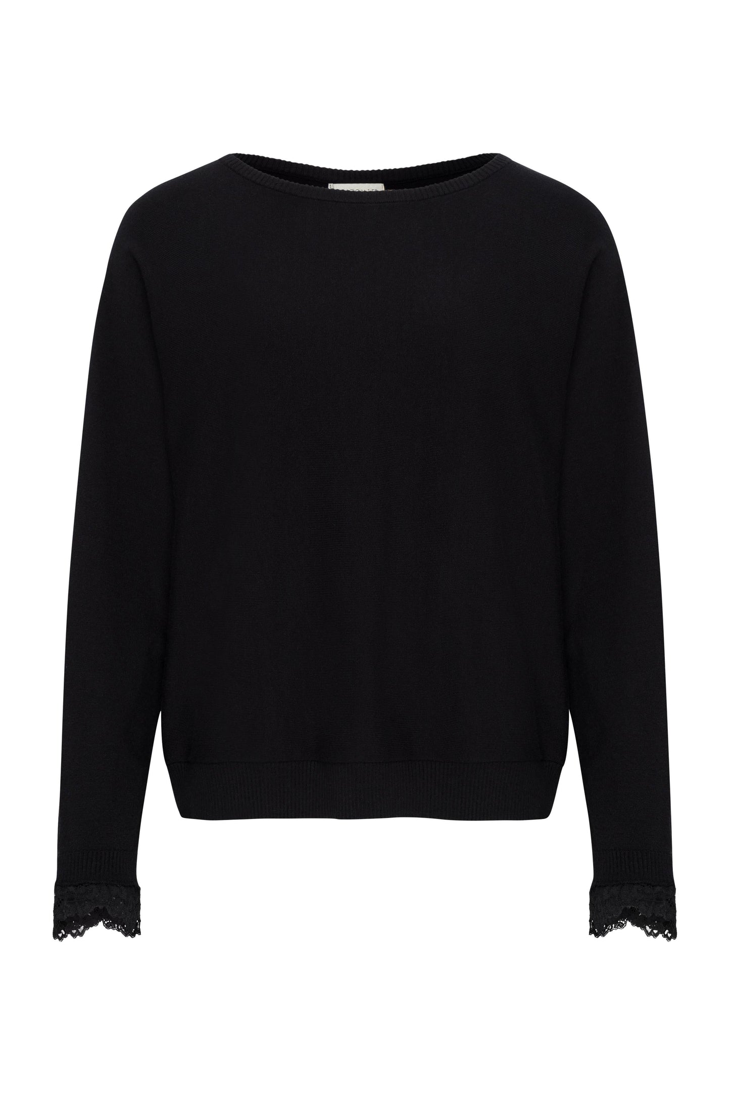 Passion Sweater Knit & Lace Crewneck with Back