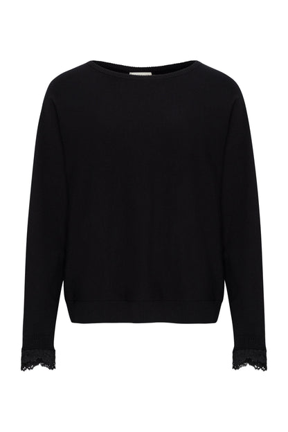 Passion Sweater Knit & Lace Crewneck with Back