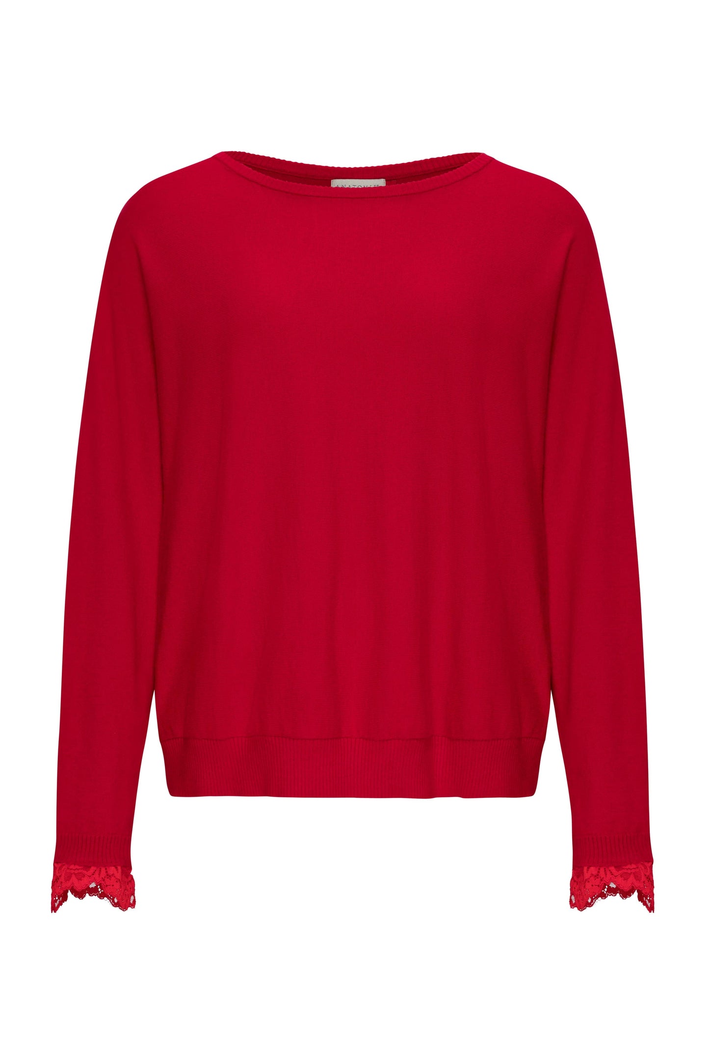 Passion Sweater Knit & Lace Crewneck with Back