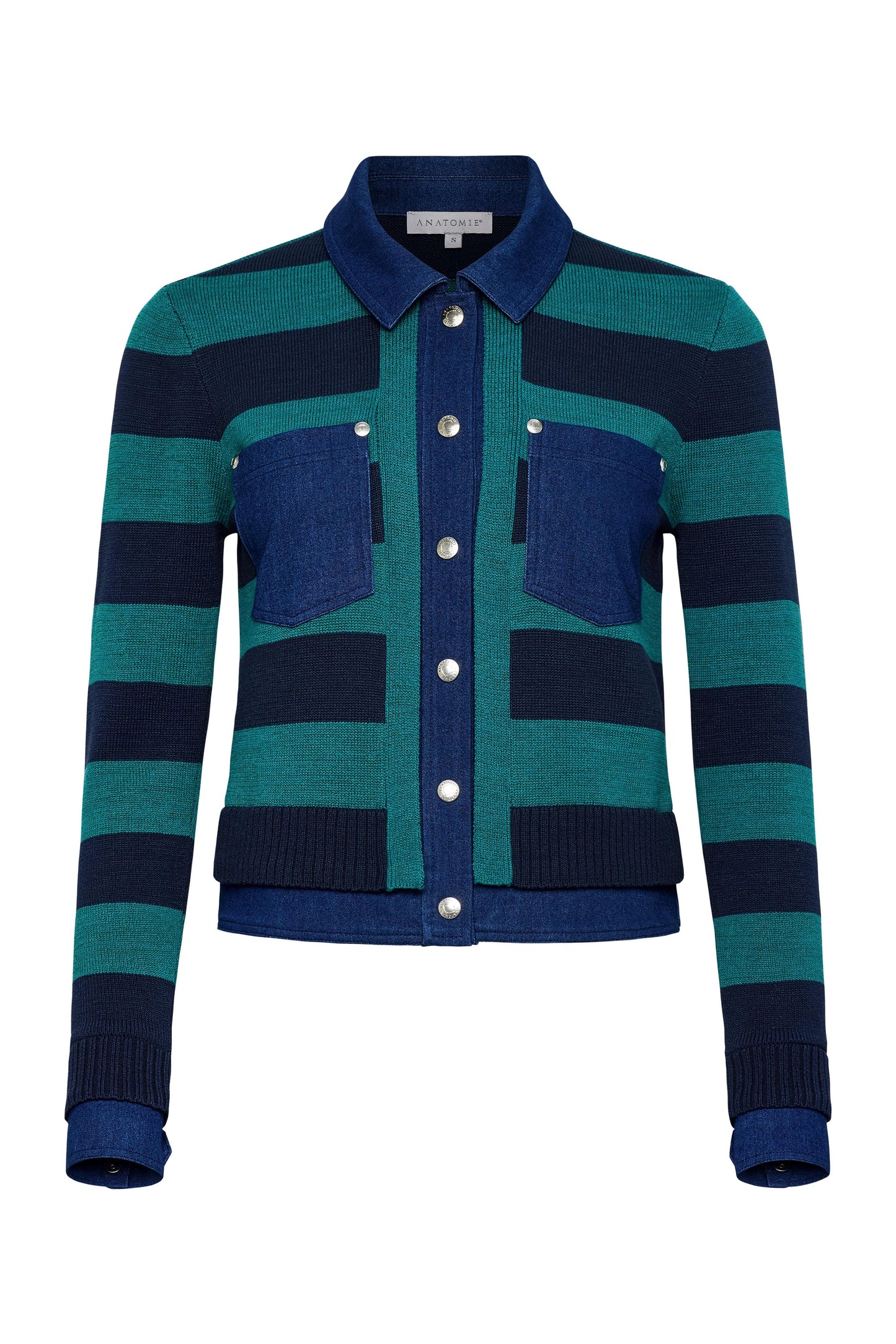 Sienna Sweater Knit & Performance Denim Trucker Jacket