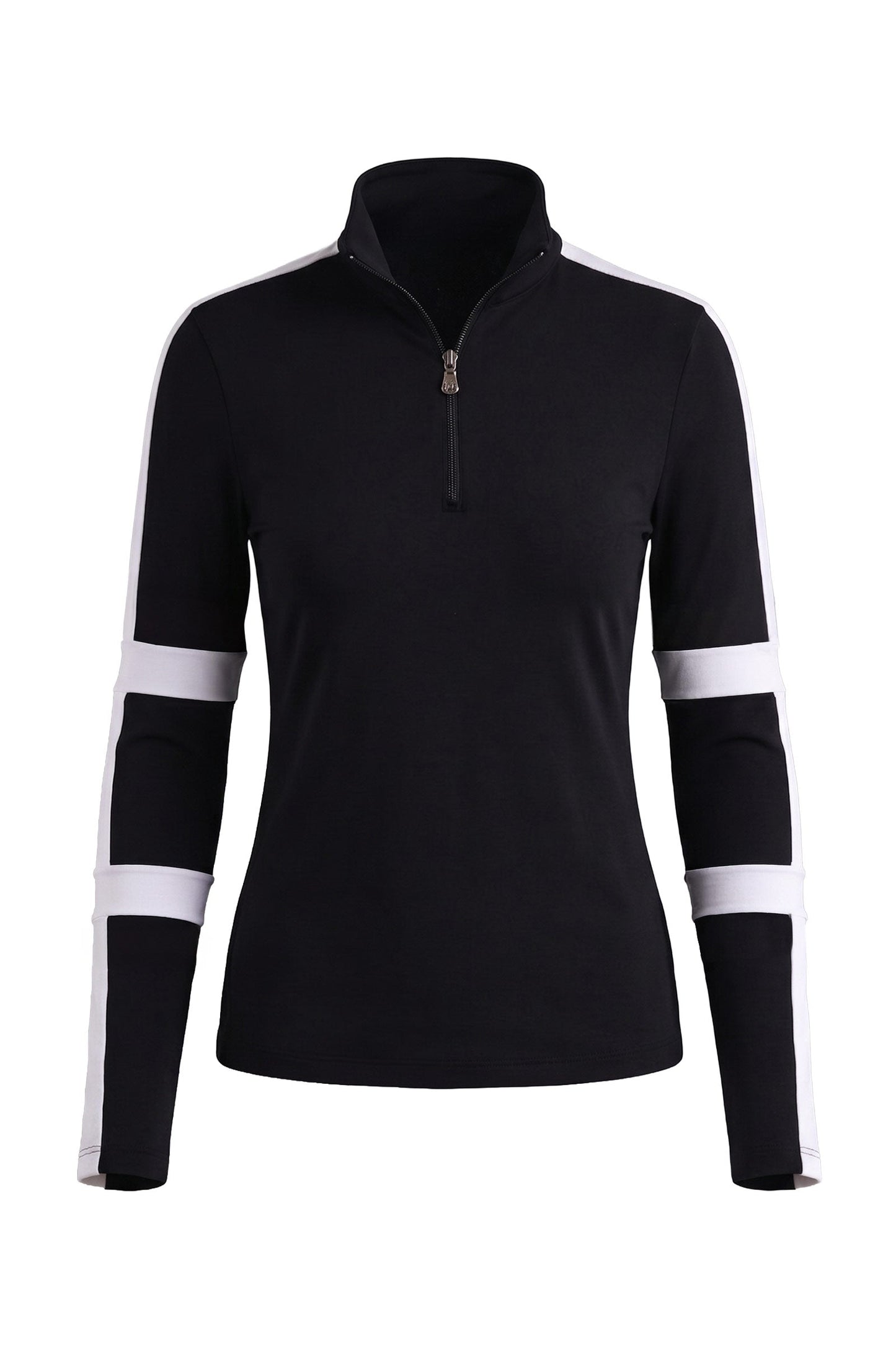 Stacey Sport Striped Zip-Up Top