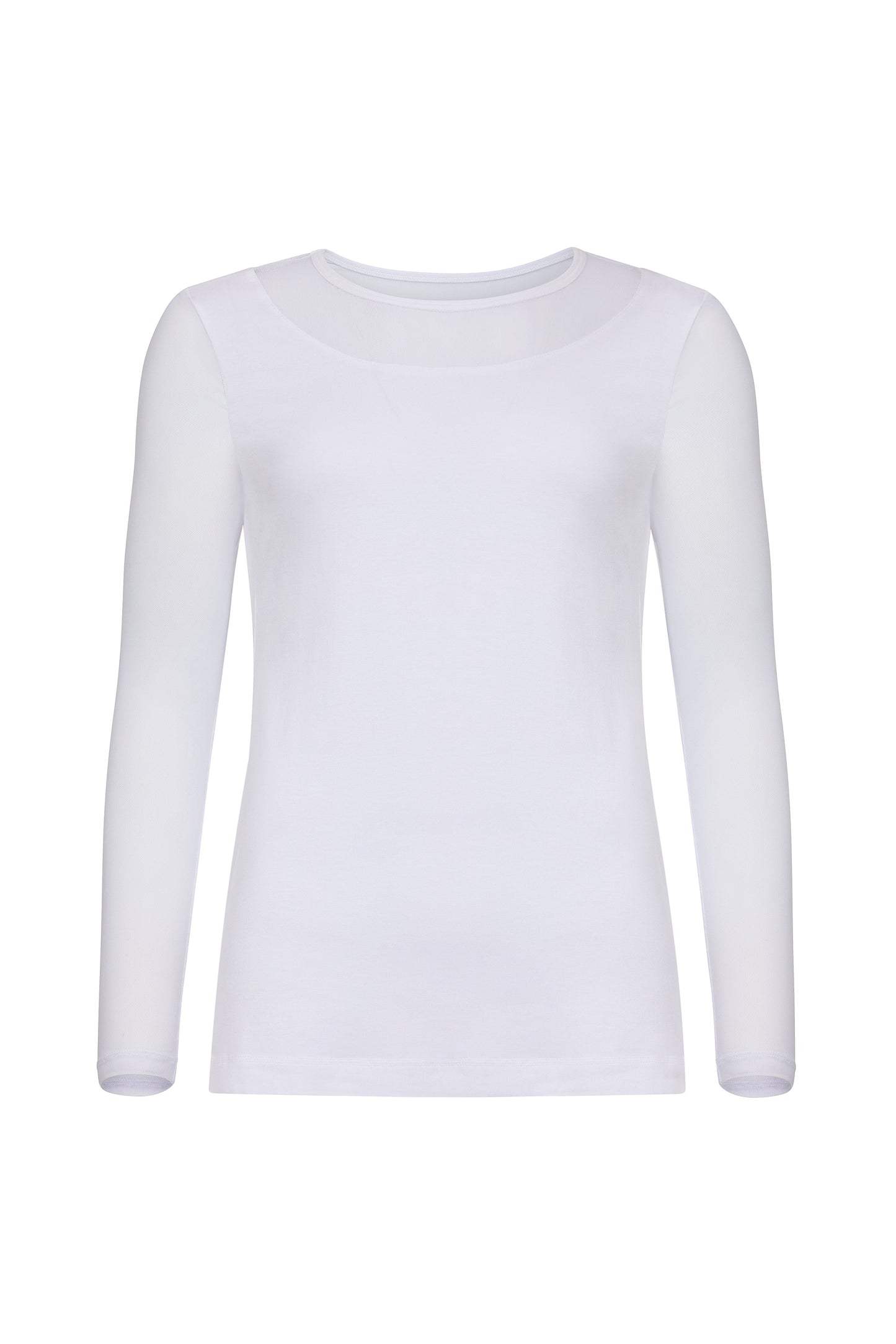 Kim Mesh-Sleeve Top in Pima Modal