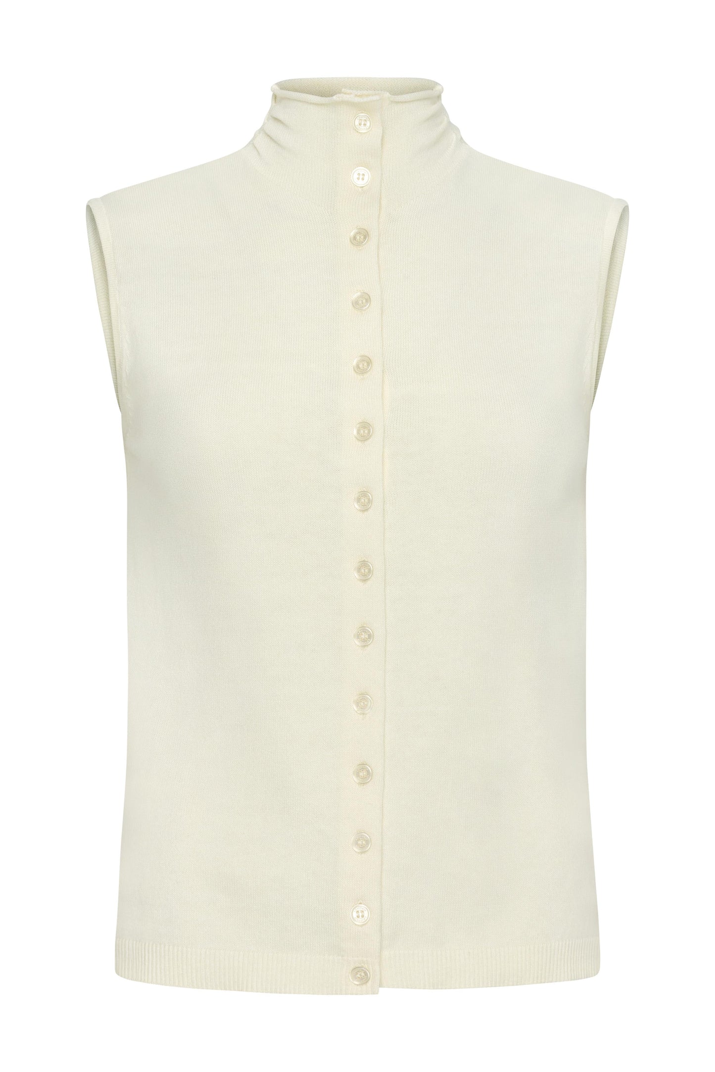Viola Sweater Knit Sleeveless Button Down Top