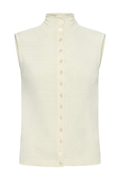 Viola Sweater Knit Sleeveless Button Down Top