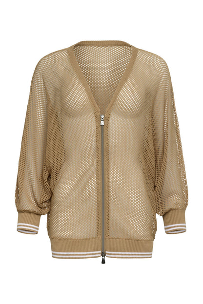 Elora Knit 3/4 Sleeve Full Zip Jacket