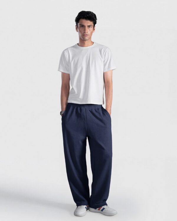 Navy Wide Leg Sweatpants | Fashionable Frequent Flyer
