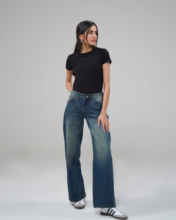 Dark Blue Wide Leg (Low Rise) | Fashionable Frequent Flyer