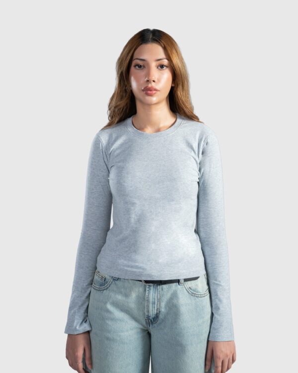 Grey Full Sleeve Baby Tee Women | Fashionable Frequent Flyer