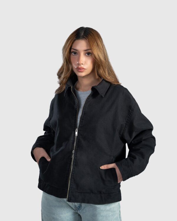 Charcoal Workwear Jacket | Fashionable Frequent Flyer