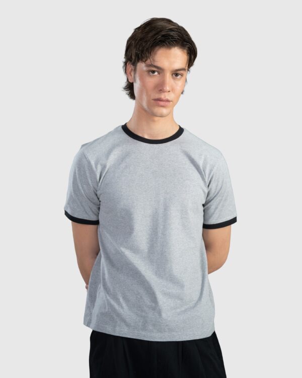 Grey Ringer Tee | Fashionable Frequent Flyer