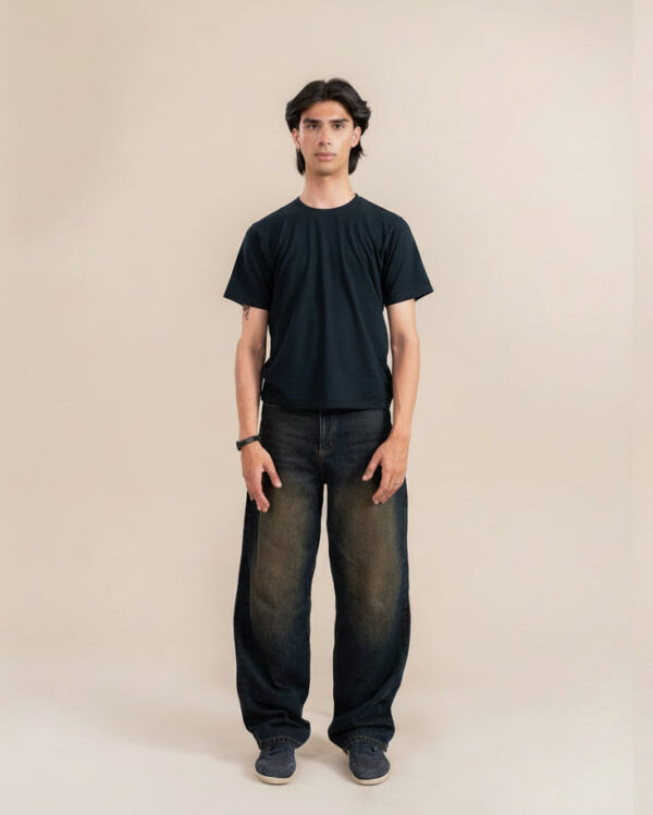 Dirty Dark Blue Wide Leg | Fashionable Frequent Flyer